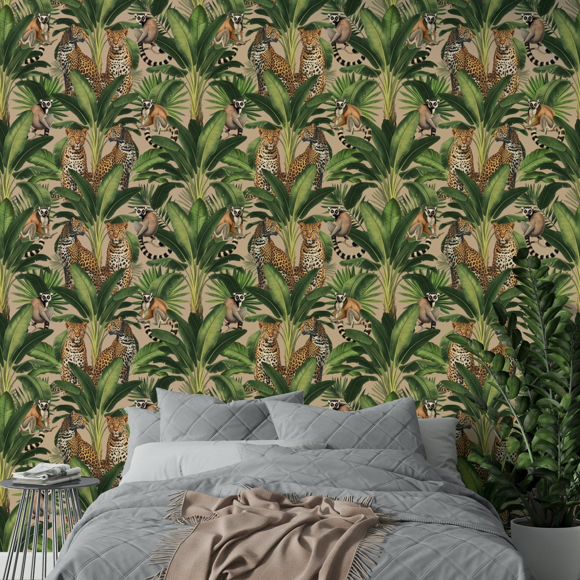 Calm cheetah resting in jungle wall mural

