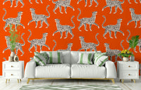 Bold wallpaper with cheetah figures

