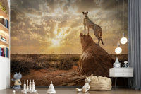 African safari wallpaper featuring wildlife for a bold bedroom feature wall., GD5900