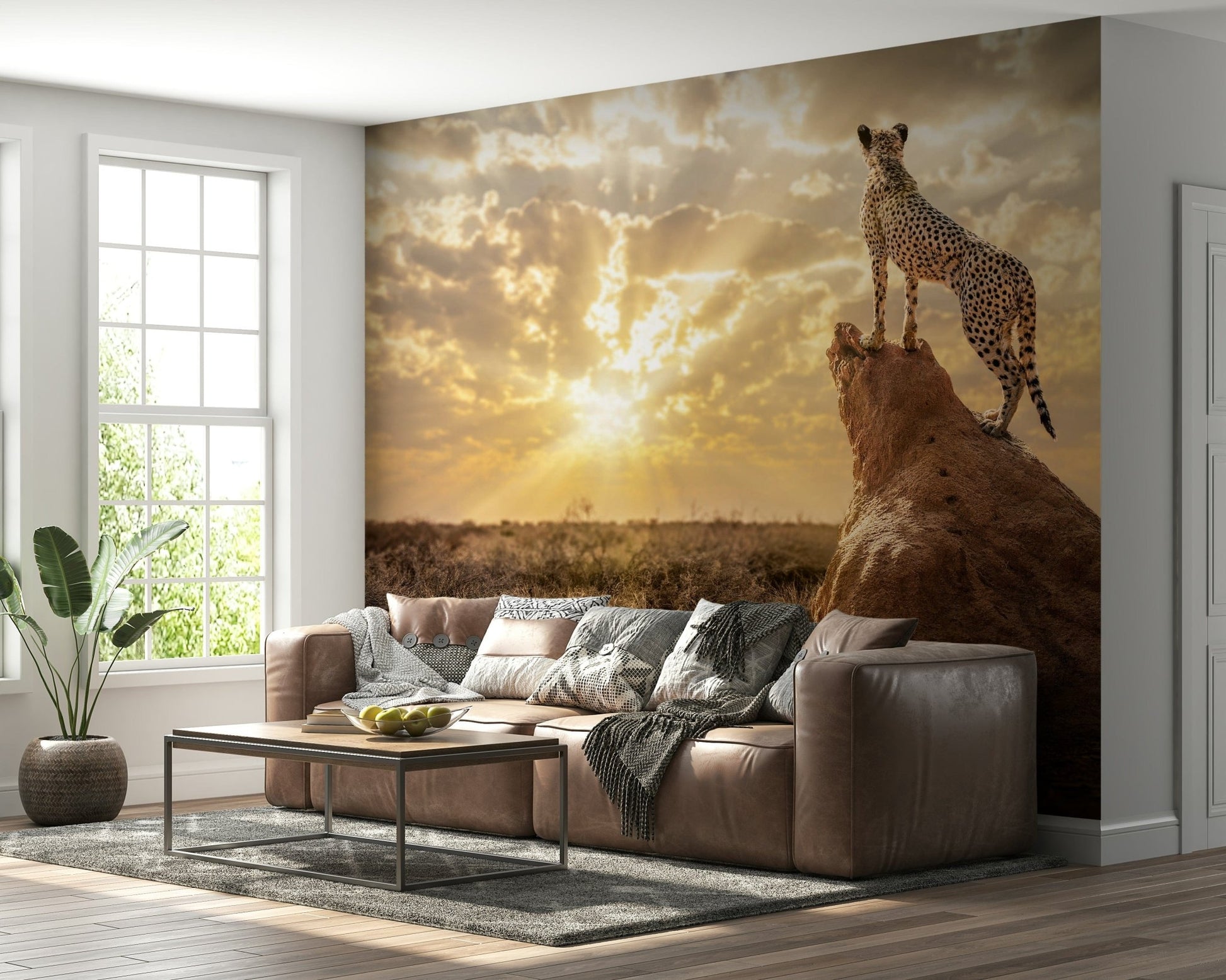 Detailed wildlife wallpaper mural for a nature inspired study or library., GD5900