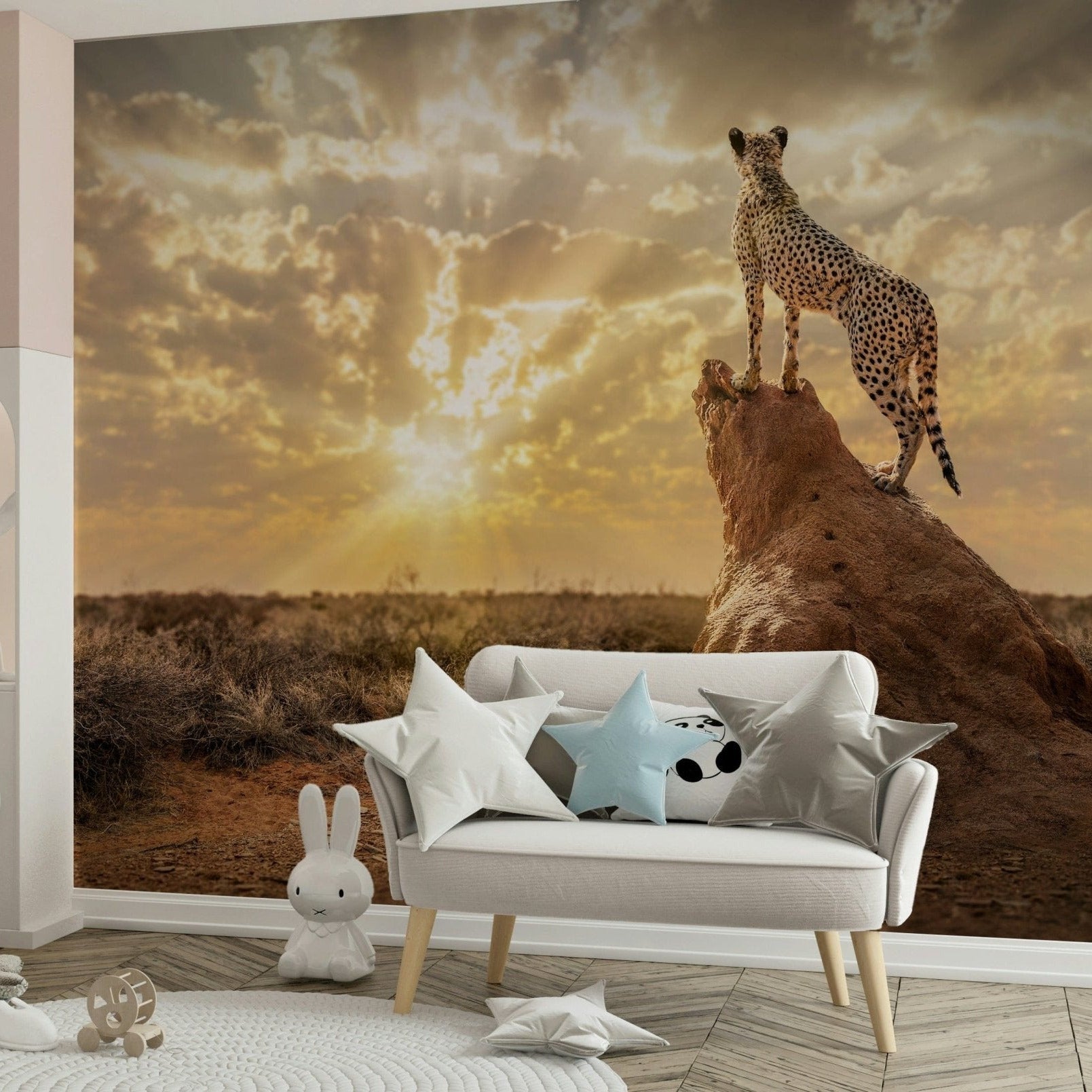 Earthy toned animal wallpaper for a sophisticated hallway decoration., GD5900