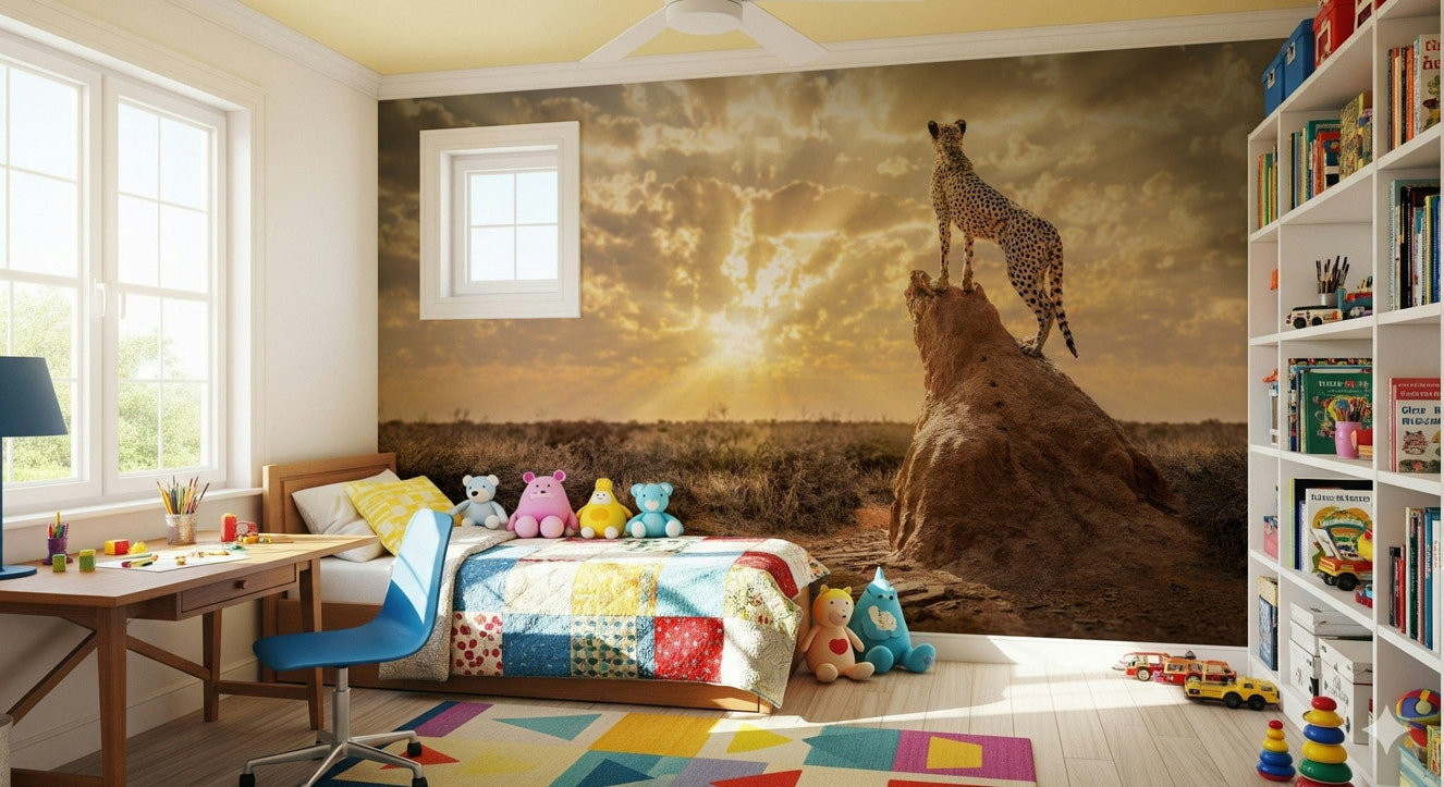 Cheetah's Domain Wall Mural
