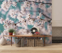 Airy branch detail in Cherry Bloom Serenity wall mural, GD8743