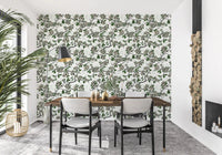 Fine branchwork gives Cherry Blossom on White wallpaper a light botanical look, GD9272