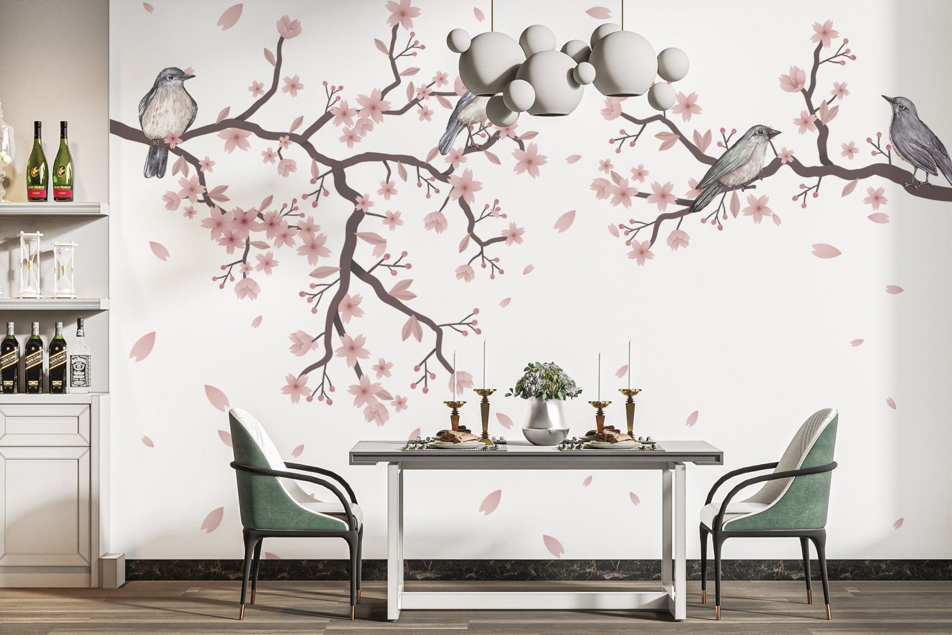 Cherry Blossom Serenade Wall Mural timeless charm, B816