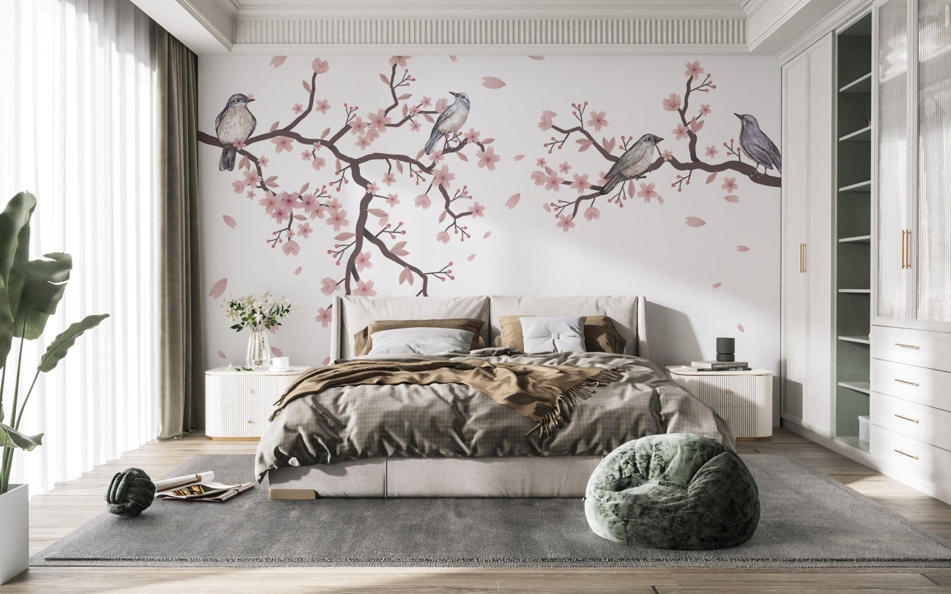 Cherry Blossom Serenade Wall Mural for homes, B816