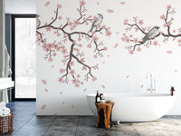 Serene Cherry Blossom Serenade Wall Mural art, B816