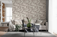 Off white wallpaper showing Chery Blossom Branches in a light floral repeat, GD9275