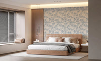 Chery blossom branches in blue and off white Wallpaper⁠GD9204
