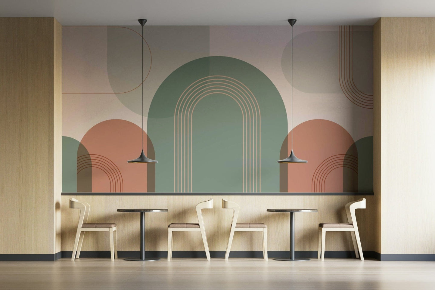 Soft arch pattern wall print

