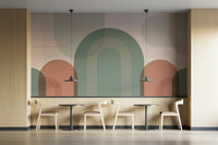 Soft arch pattern wall print

