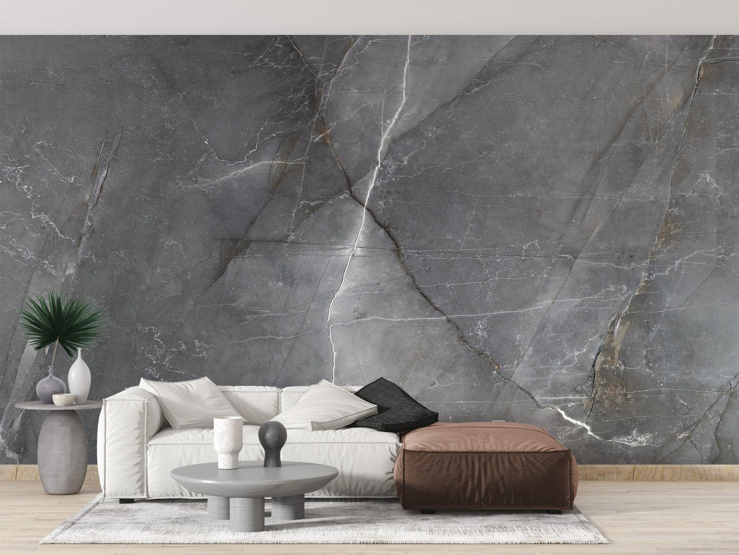 Chic Dark Marble Texture Wall Mural - Giffywalls