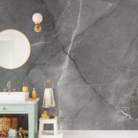 Elegant dark stone-inspired mural wallpaper

