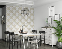 Abstract symmetrical design of the Chic Floral Symmetry Wallpaper.