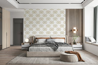 Elegant black and white wallpaper for walls using Chic Floral Symmetry Wallpaper.