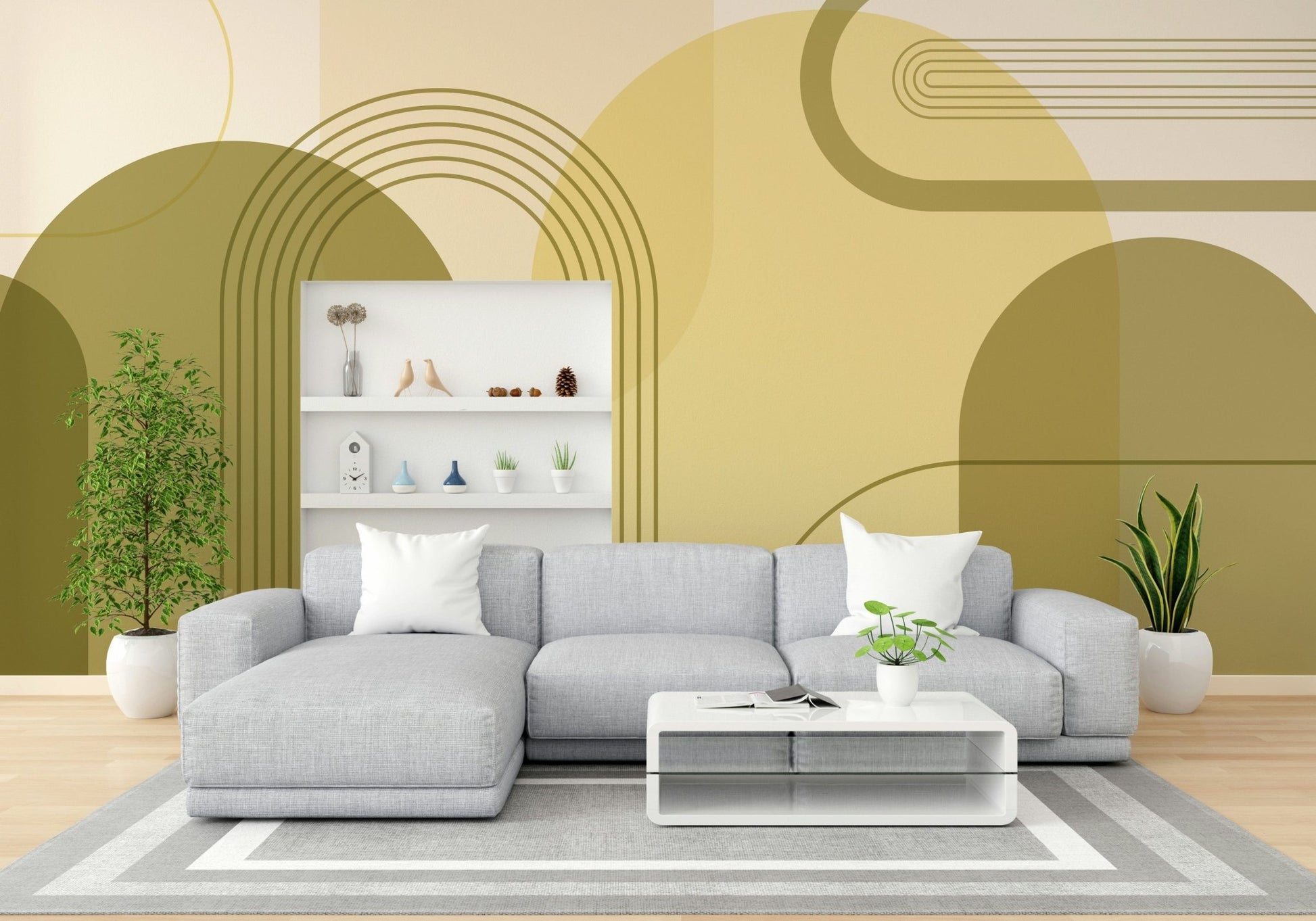 Abstract arches in warm tones

