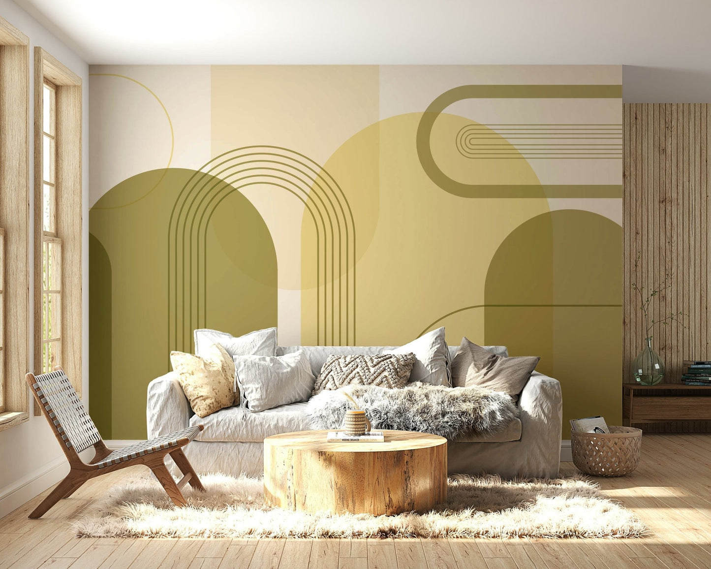 Soft curved arches wall pattern

