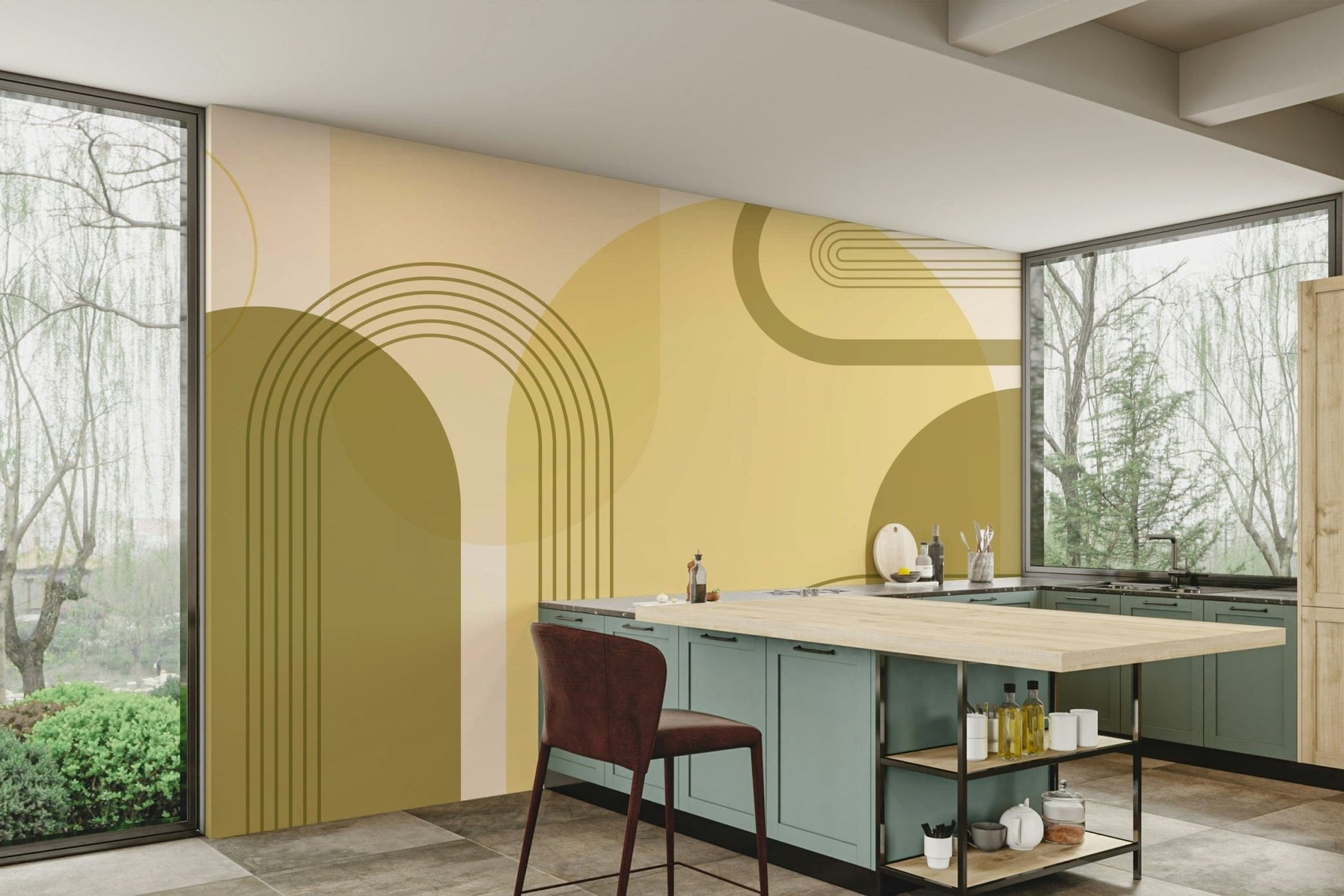 Mid century modern abstract design

