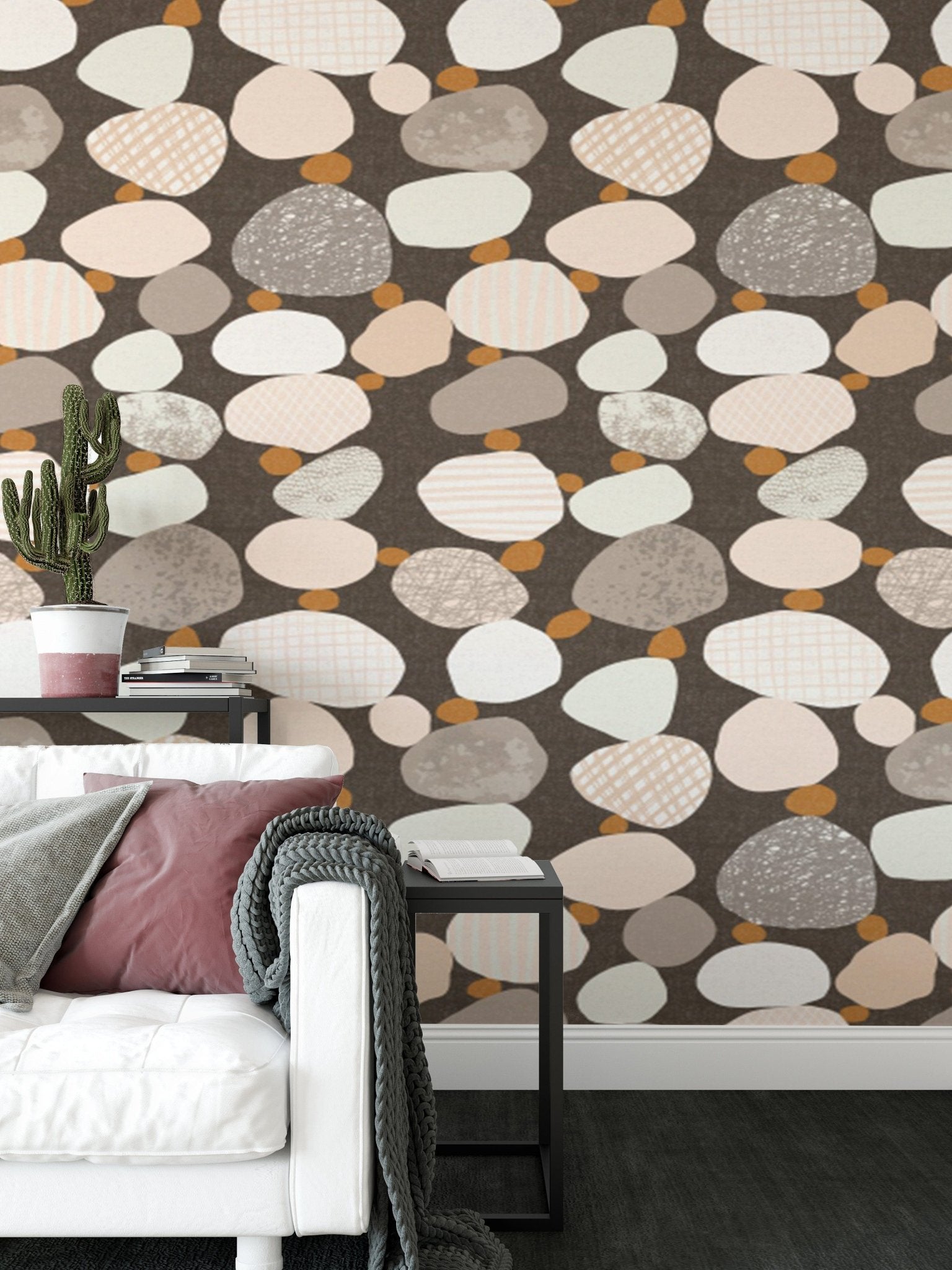 Stylish wallpaper with subtle pebbled texture