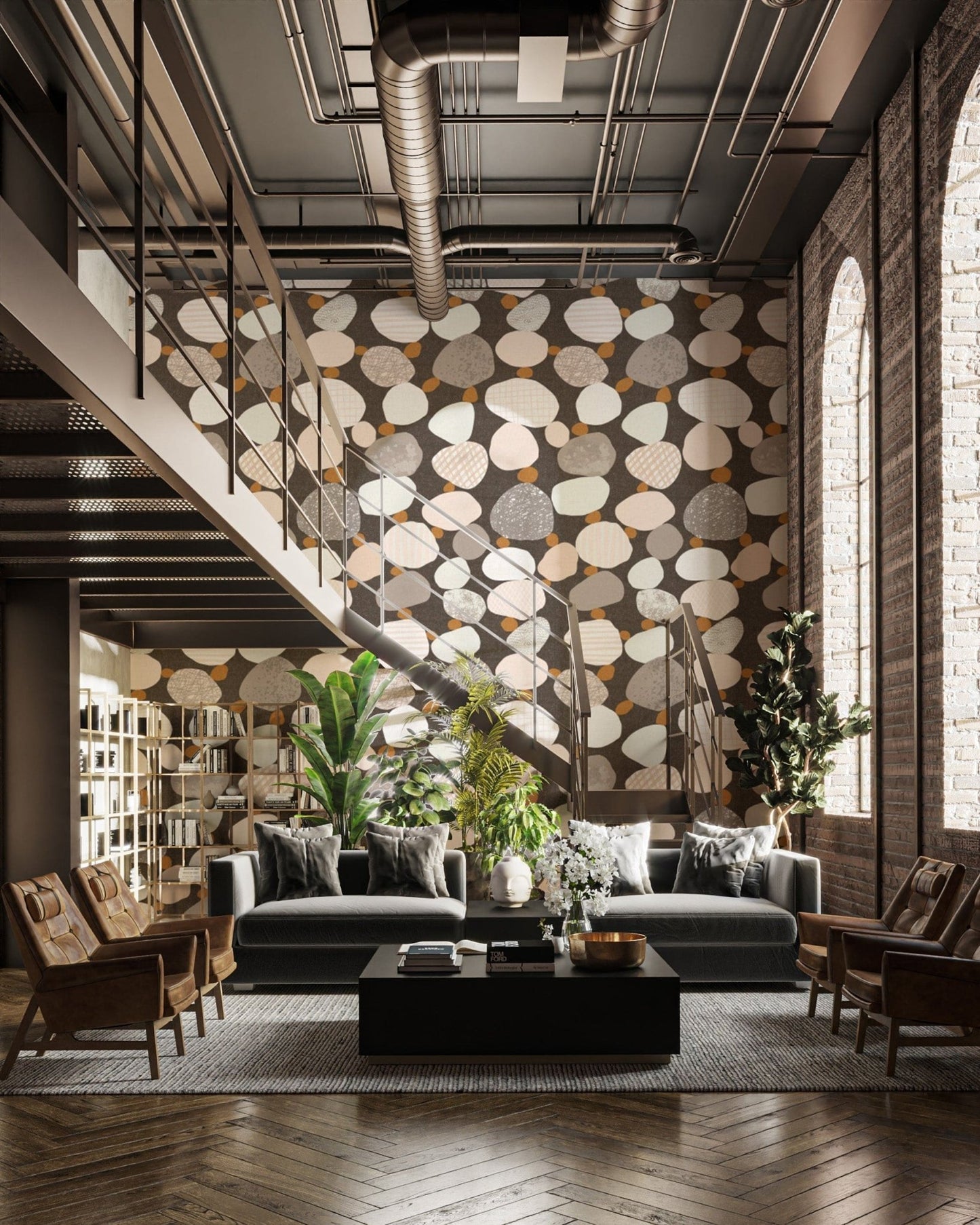 Chic Pebbled Elegance peel and stick wallpaper