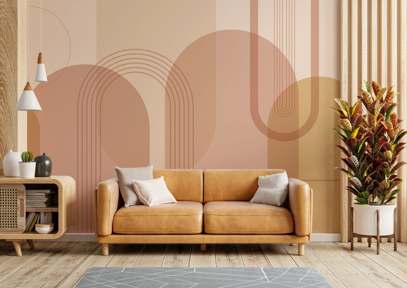 Chic sunset color arch wallpaper

