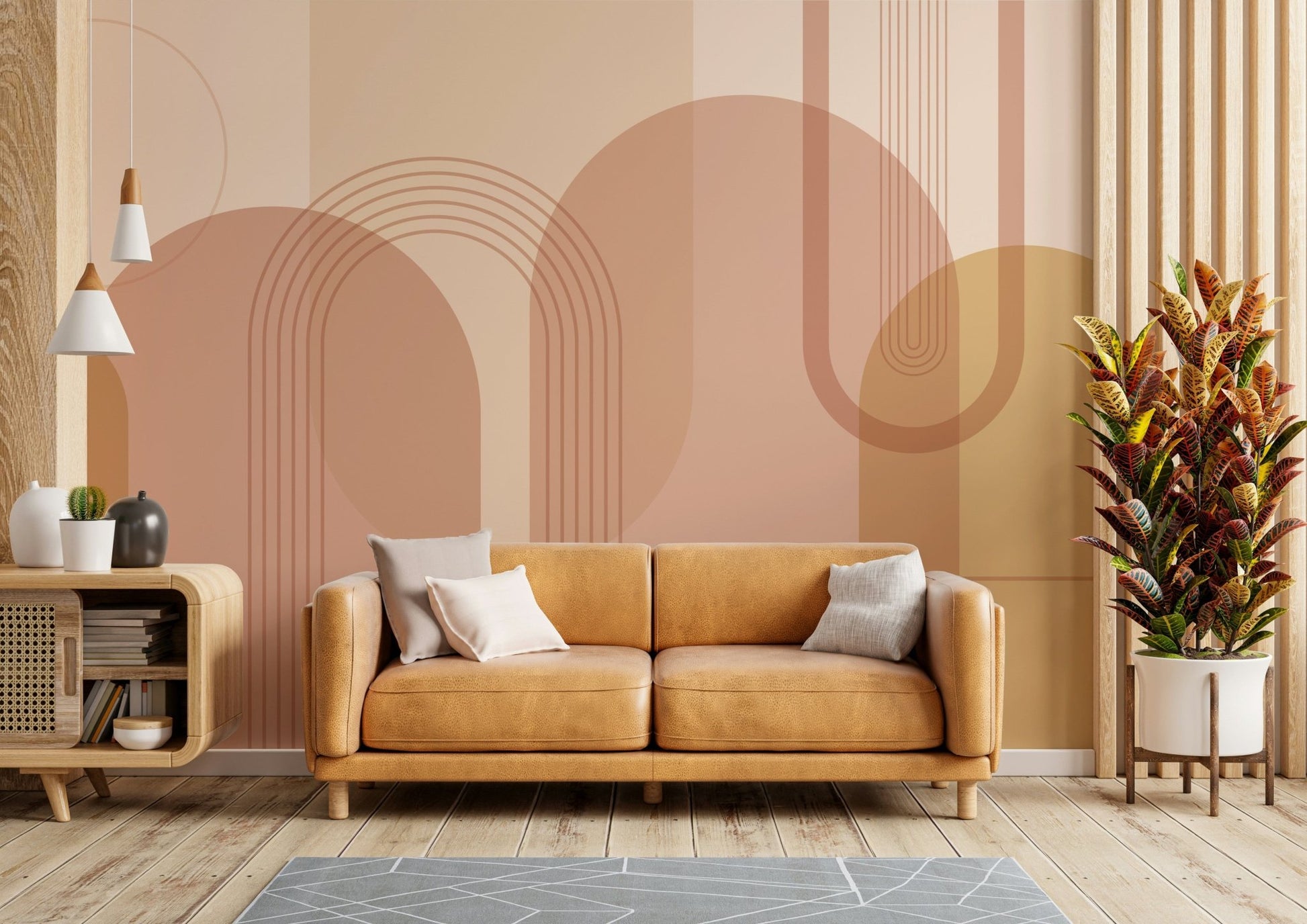 Chic sunset color arch wallpaper

