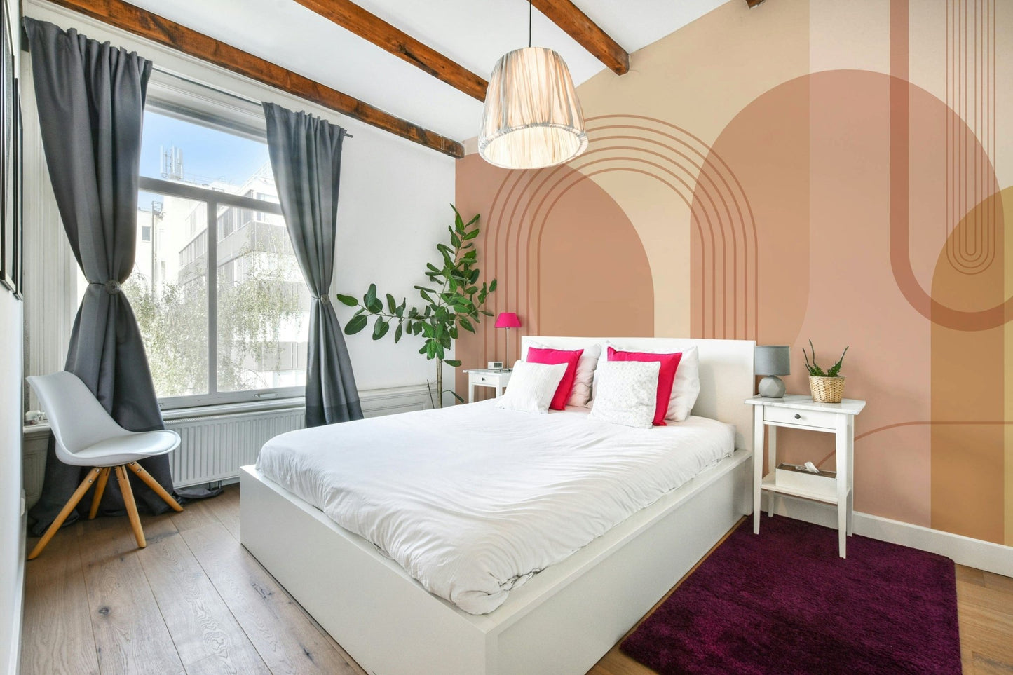 Sunset gradient abstract arches

