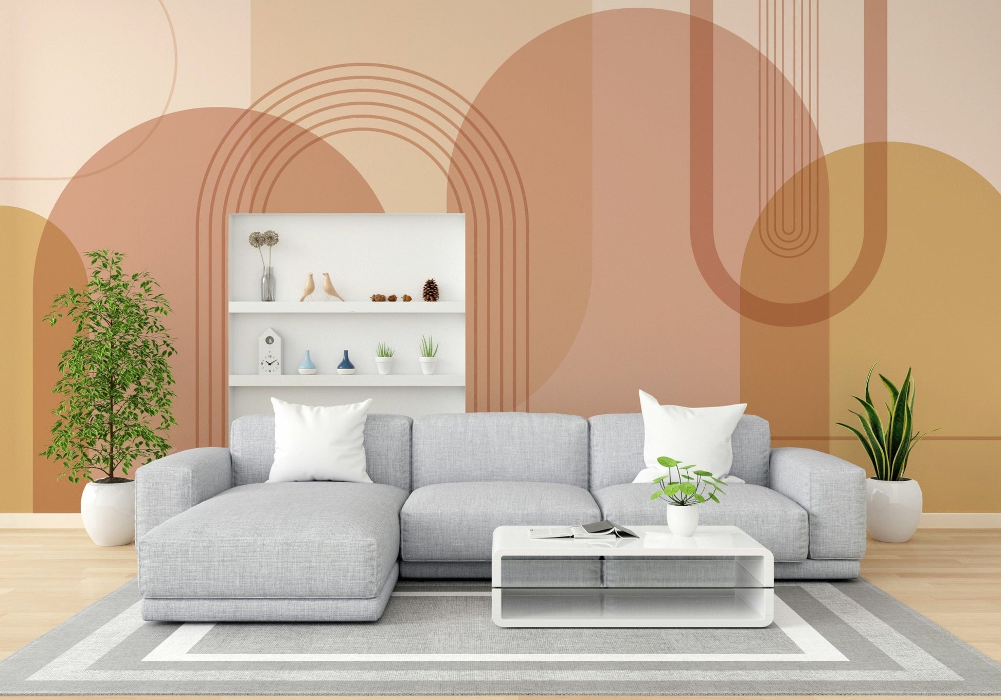 Modern arch shapes wall design

