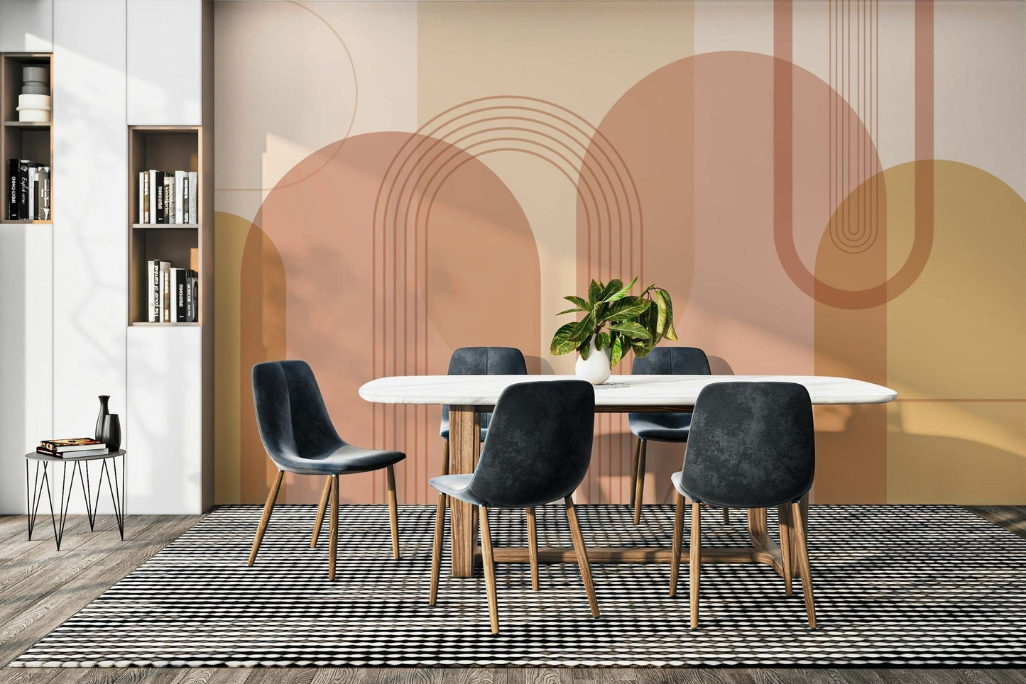 Mid-century modern arch wallpaper

