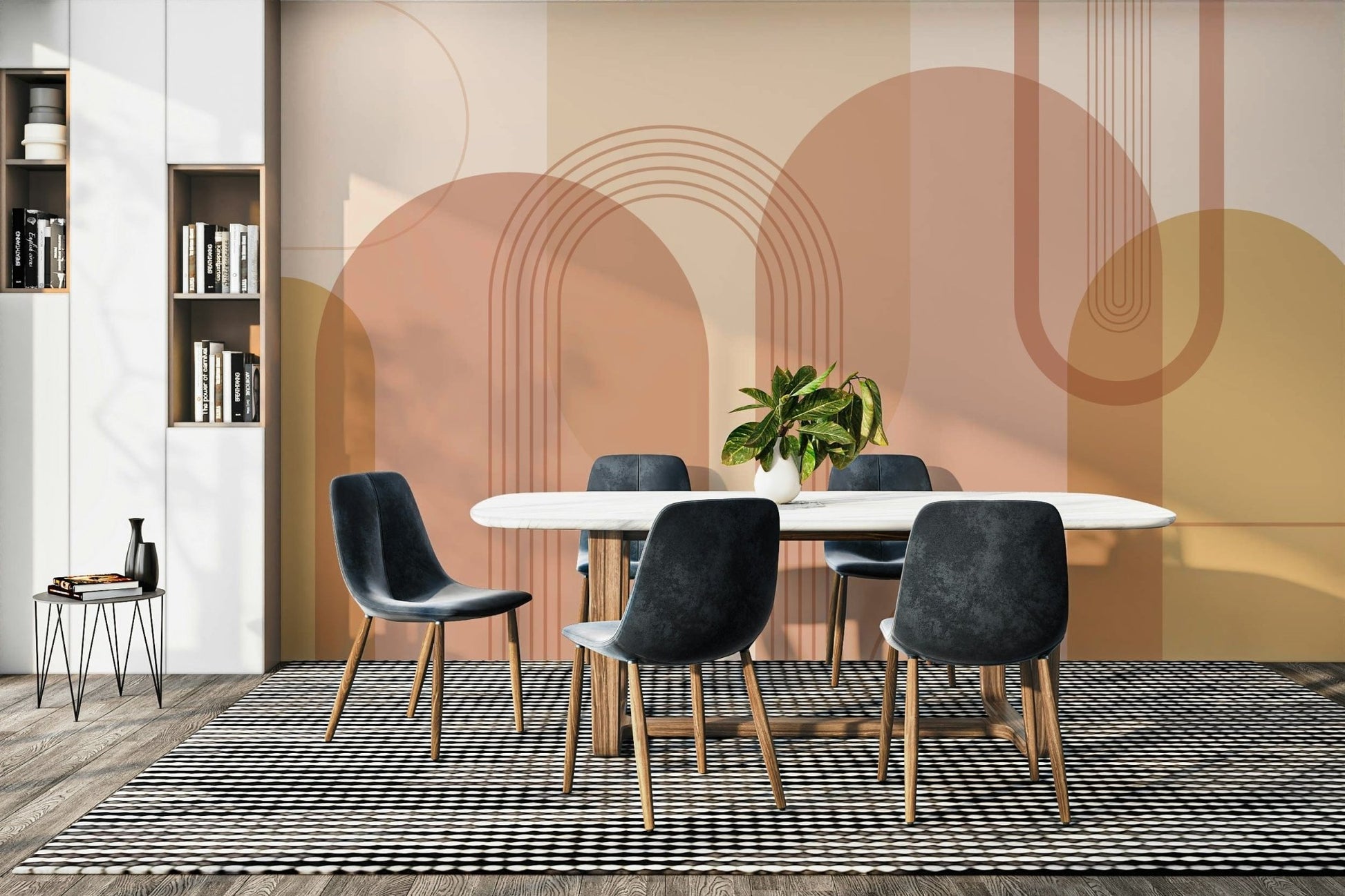 Mid-century modern arch wallpaper

