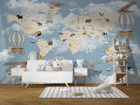 Children Room Wonderland World Map Wallpaper - Giffywalls