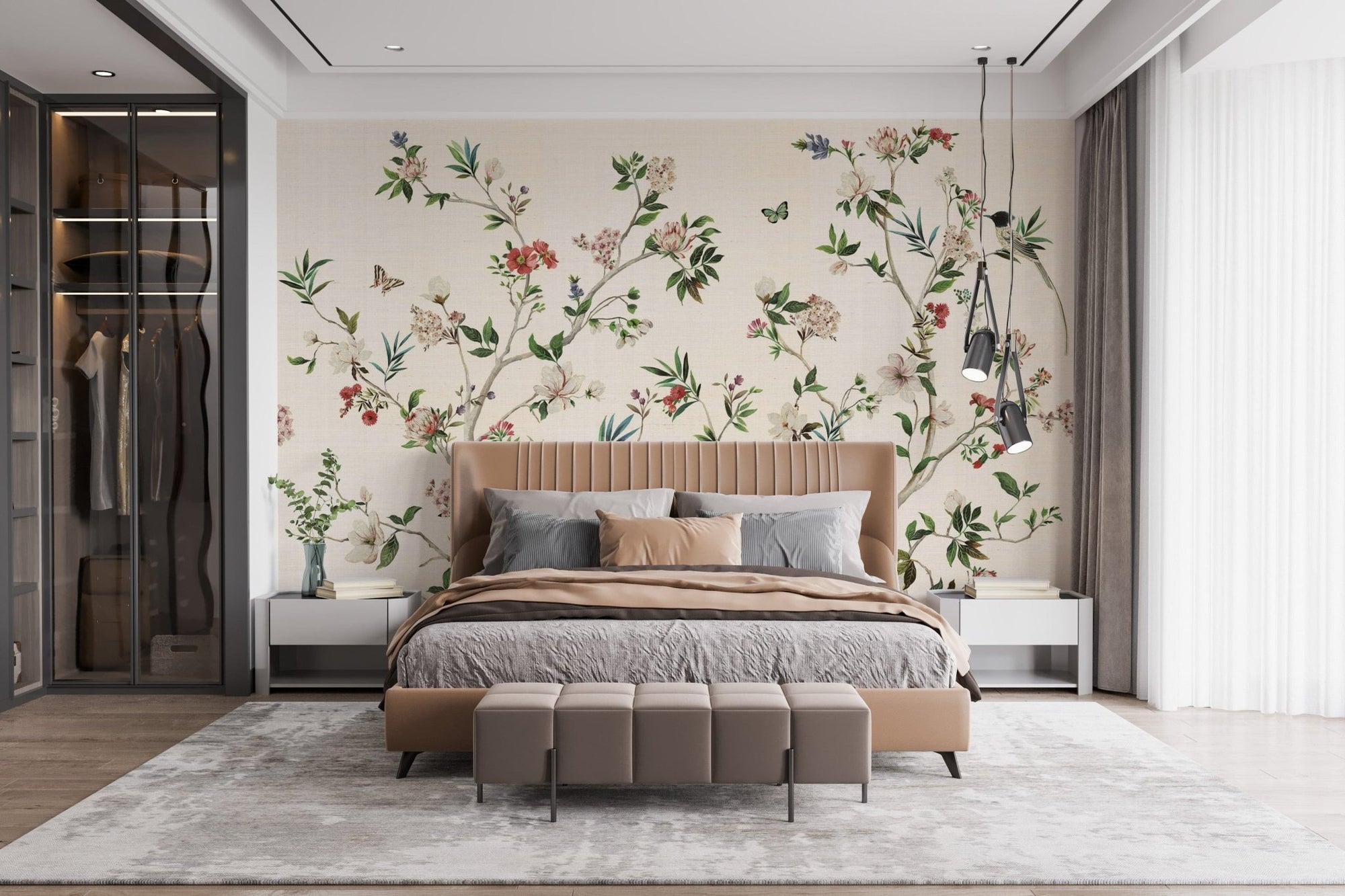 Timeless Botanical Birdscape Design C502