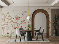 The wallpaper for walls being admired in a home.

