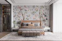 Chinoeserie Floral design Wallpaper Mural - Giffywalls A508