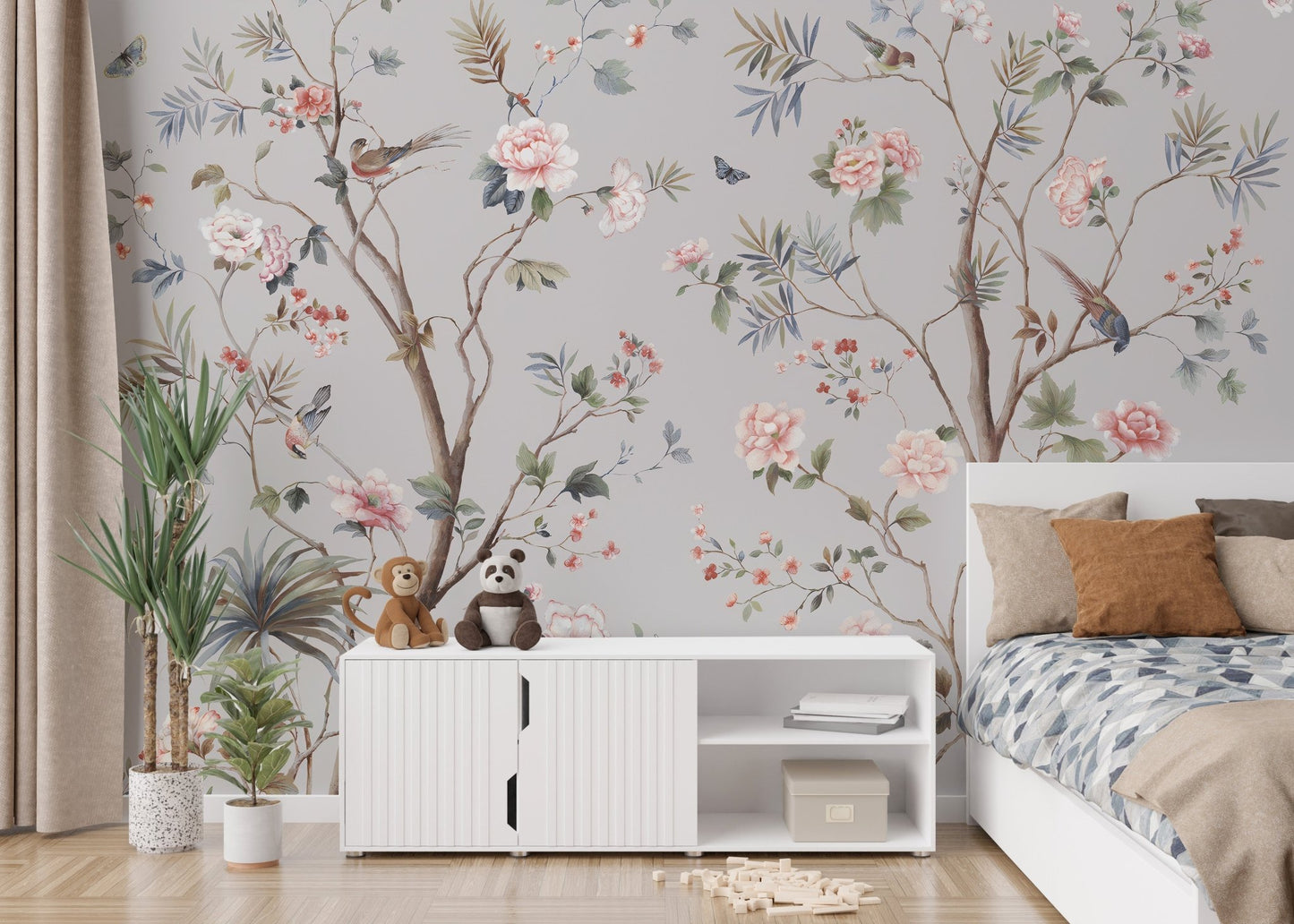 Chinoiserie Floral Mural for Walls A508
