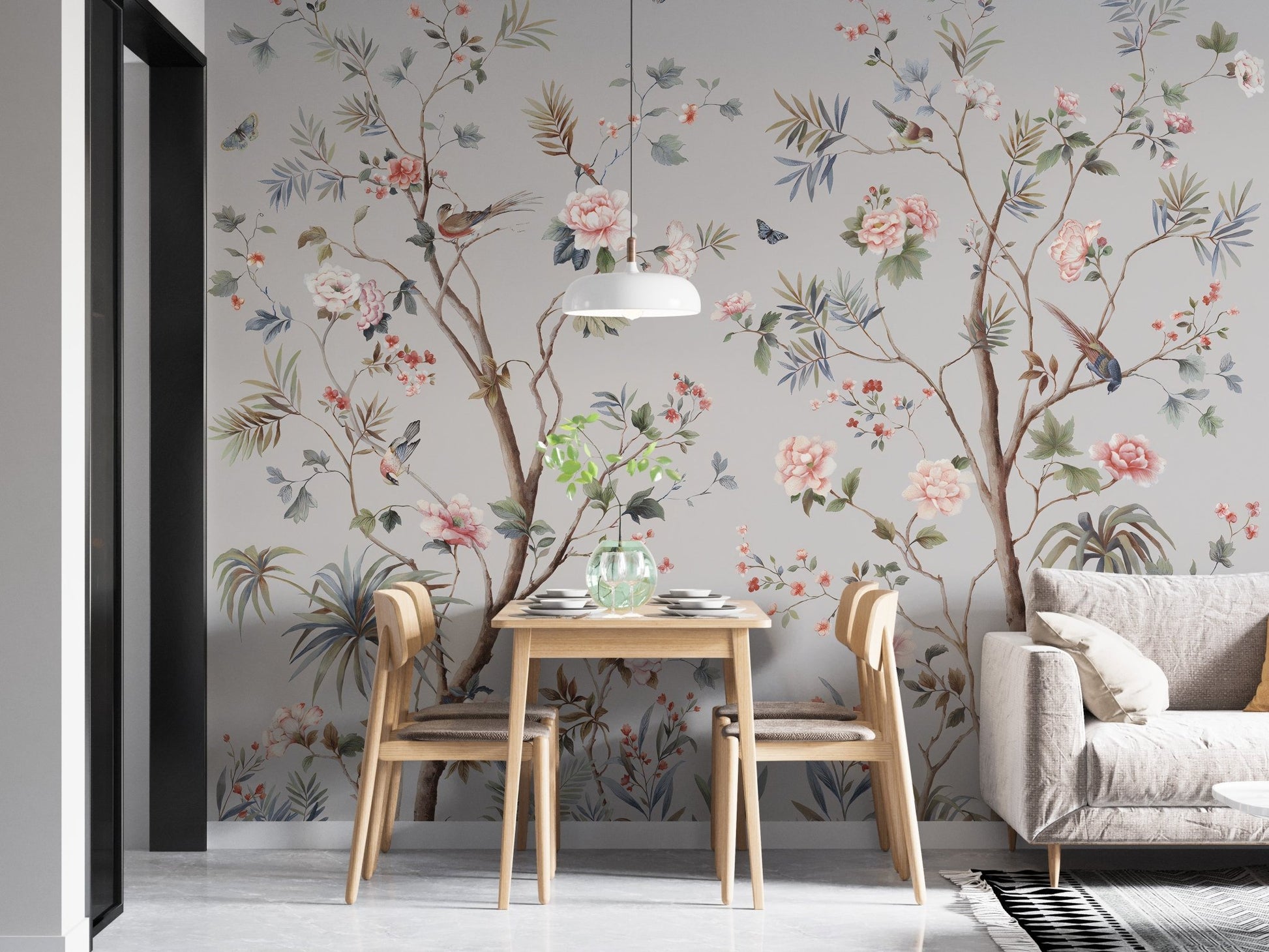 Chinoiserie Floral Pattern Wallpaper A508
