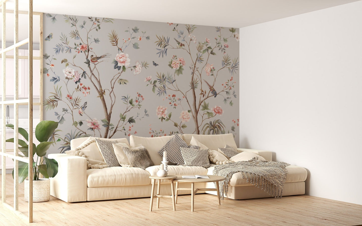 Floral Chinoiserie Wallpaper Mural A508
