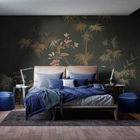 Chinoiserie Garden Bamboo Wallpaper for elegance C546