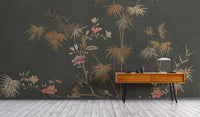 Elegant Chinoiserie Garden Bamboo Grove Wallpaper C546