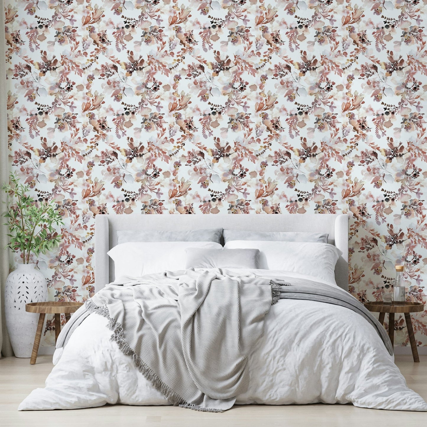 Terracotta floral wall mural GD790

