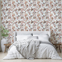 Terracotta floral wall mural GD790

