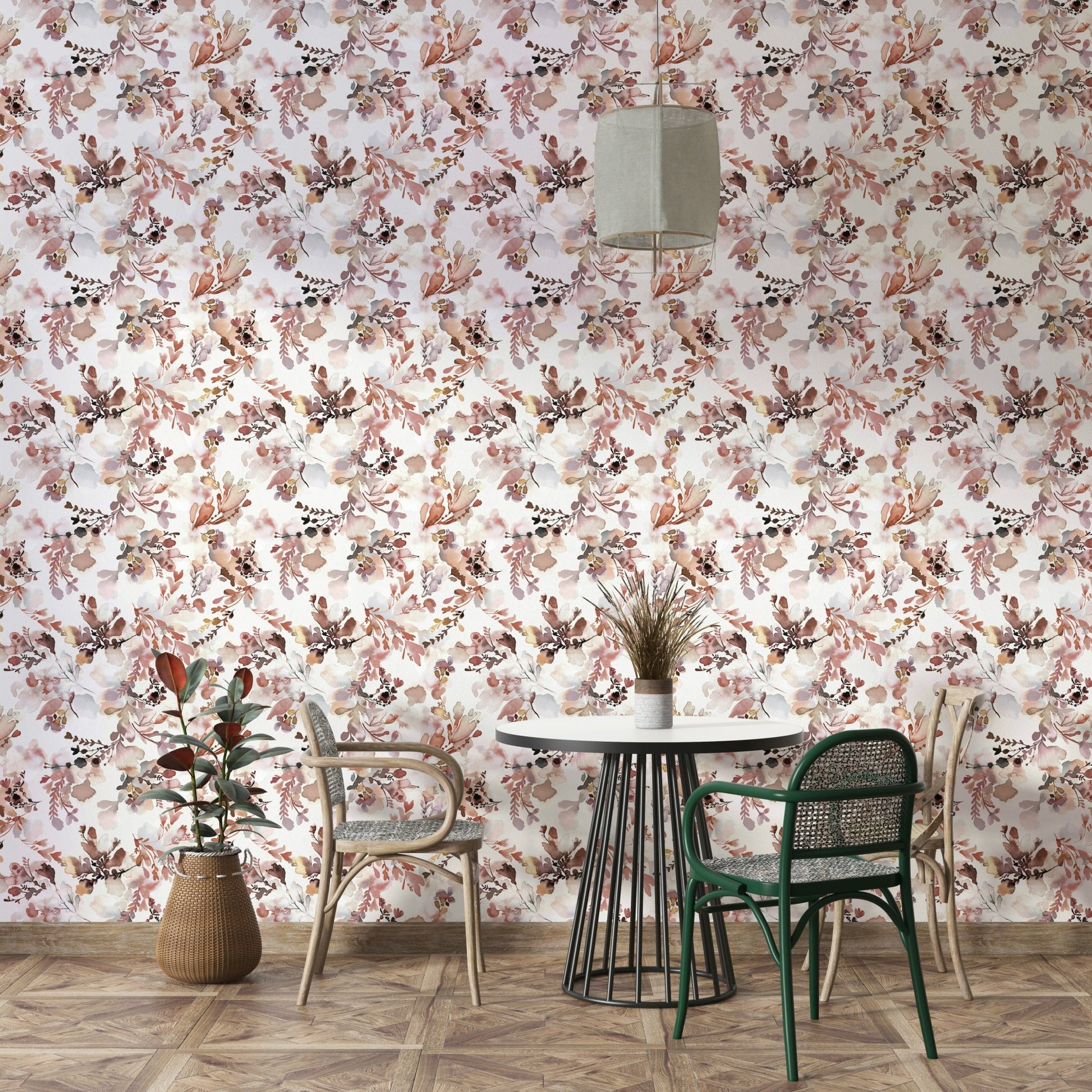 Beige and blush botanical wallpaper GD790


