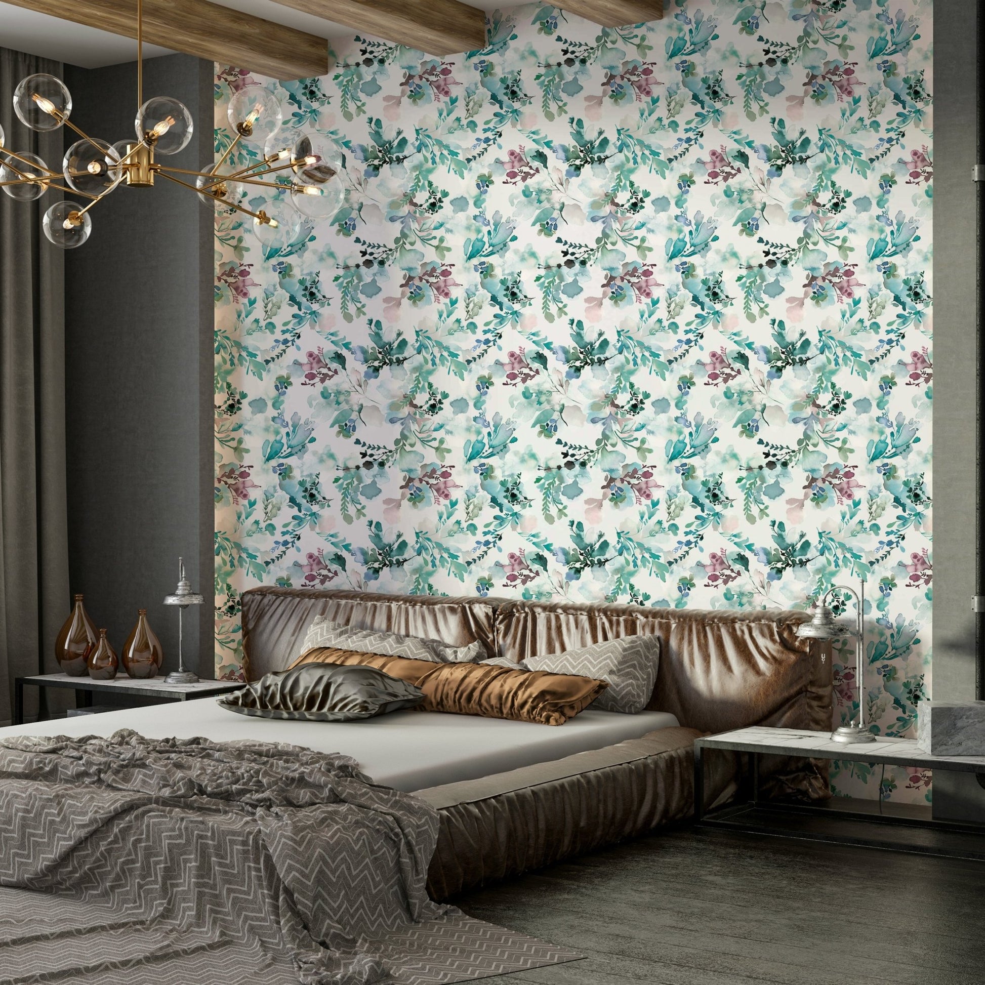 Hand-painted chinoiserie wallpaper

