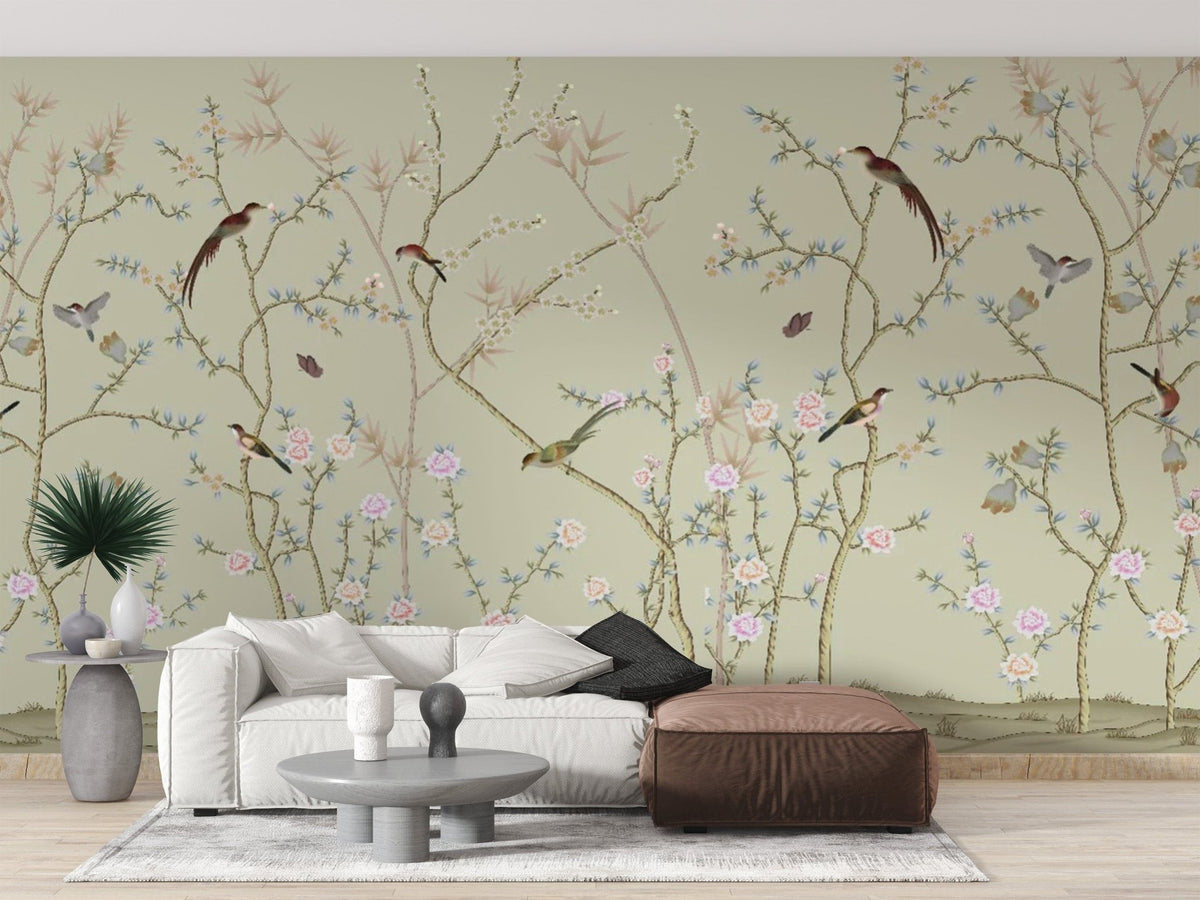 Chinoiserie Birds Wallpaper Murals abstract-06
