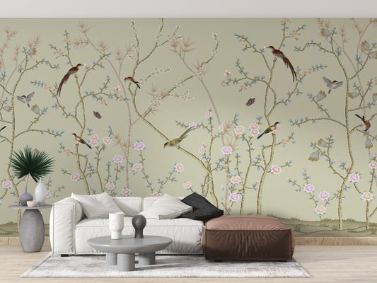 Chinoiserie Birds Wallpaper Murals abstract-06
