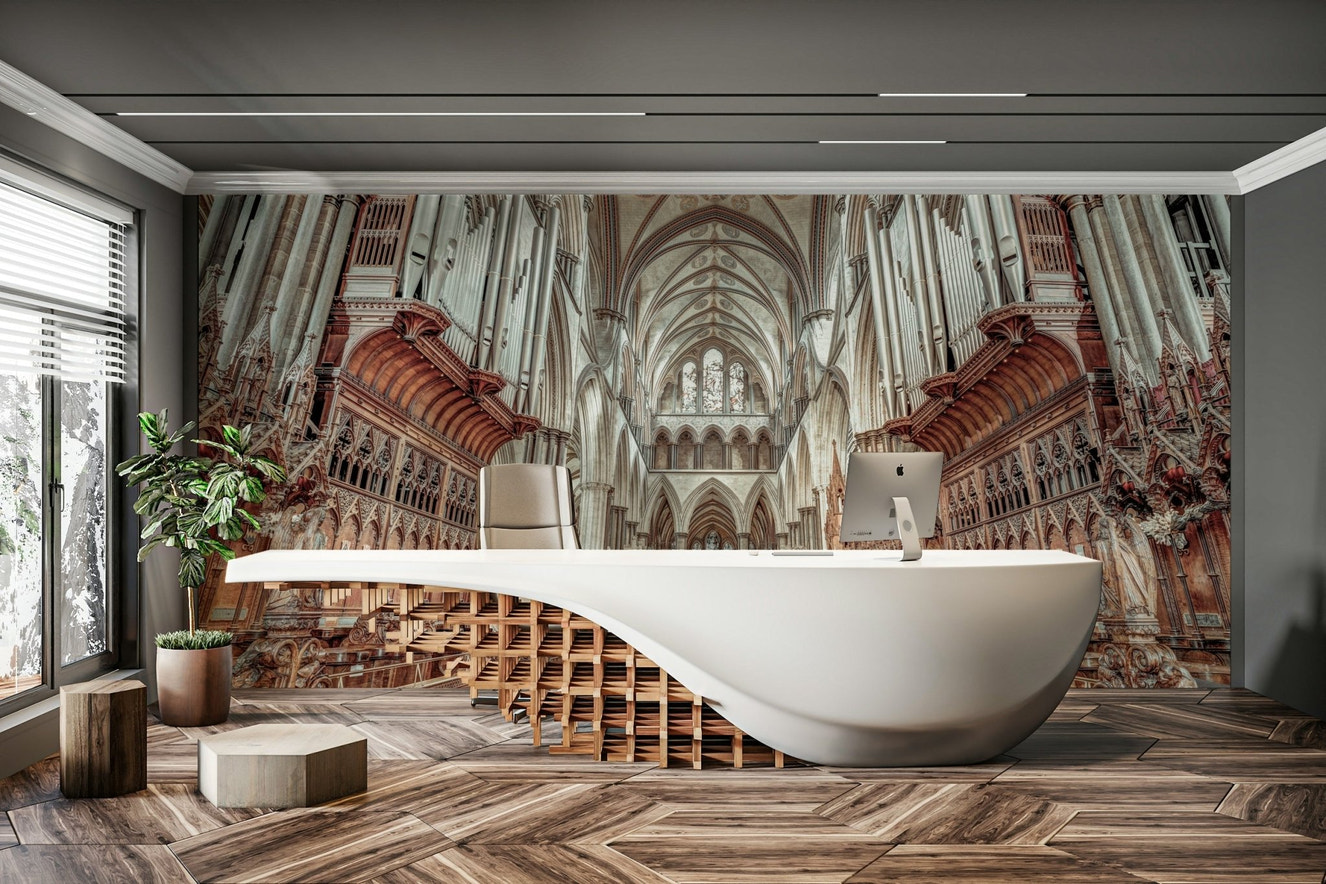 Breathtaking interior of historic cathedral.

