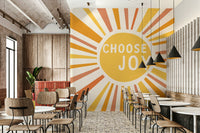 Bright and cheerful Choose Joy mural for a joyful home.

