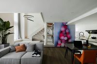 A contemplative Christmas market wallpaper mural for a feature wall.

