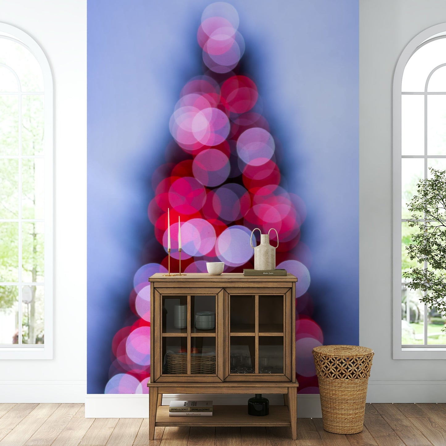 A beautiful iconic city wall mural for a living room.

