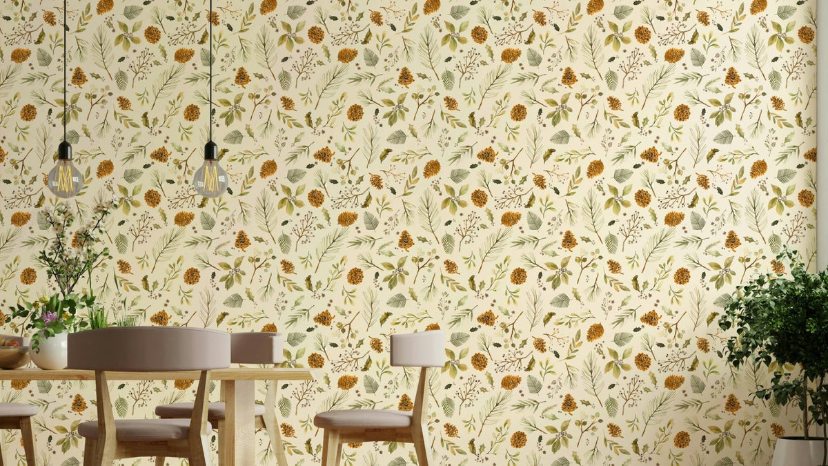 Rustic pinecone wallpaper GD792

